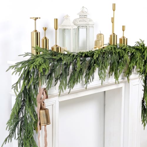 Practical Norfolk Pine Synthetic Christmas Garland - Fake Greenery Ornament for Holidays, Fire, Mantel, and Indoor Decor (1 Piece, 5 Toes)