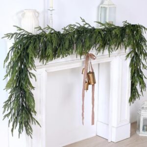 Practical Norfolk Pine Synthetic Christmas Garland – Fake Greenery Ornament for Holidays, Fire, Mantel, and Indoor Decor (1 Piece, 5 Toes)