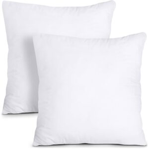 Utopia Bedding Ornamental Pillow Inserts (Set of two, White) – 18 x 18 Inches Cushions for Mattress and Sofa – Indoor Use