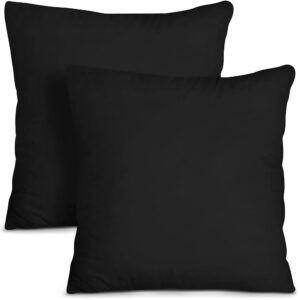 Utopia Bedding Ornamental Throw Pillow Inserts (Set of two, Black) – 18 x 18 Inches for Beds and Sofas – Indoor Accent Cushions