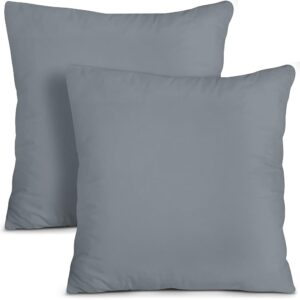 Utopia Bedding Ornamental Throw Pillow Inserts (Set of two, Gray) – 18 x 18 Inches Indoor Cushions for Beds and Sofas