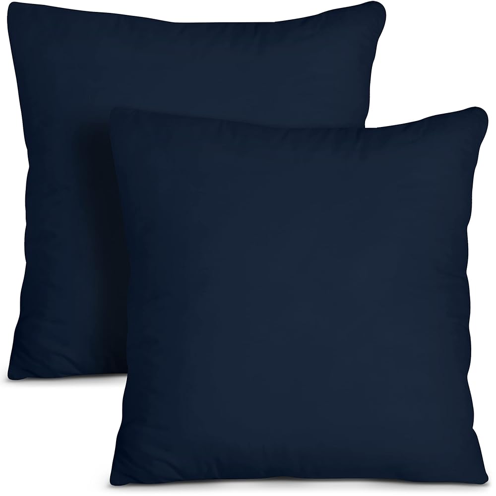 Utopia Bedding Ornamental Throw Pillow Inserts (Set of two, Navy) – 18 x 18 Inches for Beds and Couches – Indoor Accent Pillows