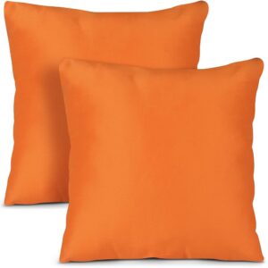 Utopia Bedding Ornamental Throw Pillow Inserts (Set of two, Orange) – 18 x 18 Inches for Beds and Sofas – Indoor Accent Pillows