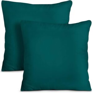 Utopia Bedding Throw Pillow Inserts (Set of two, Darkish Teal) – 18 x 18 Inches Ornamental Pillows for Mattress and Sofa – Indoor Use